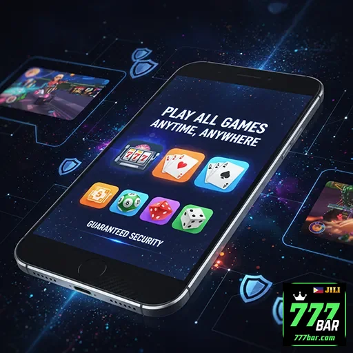 Mobile app interface showcasing Filipino casino games - 777bar